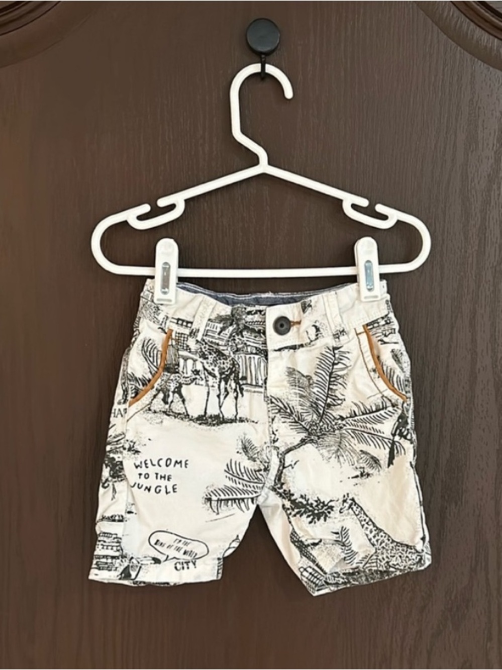 Catimini Toddler Shorts 12M Jungle Print Cotton Boys Summer Shorts
